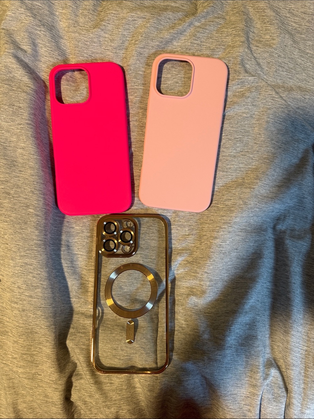 Pink Silicone & Clear Magnetic Phone Case Bundle - Pink, Light Pink
